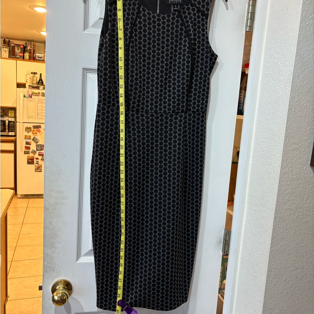Black and Gray Patterned Midi Dress - Picture 4 of 4